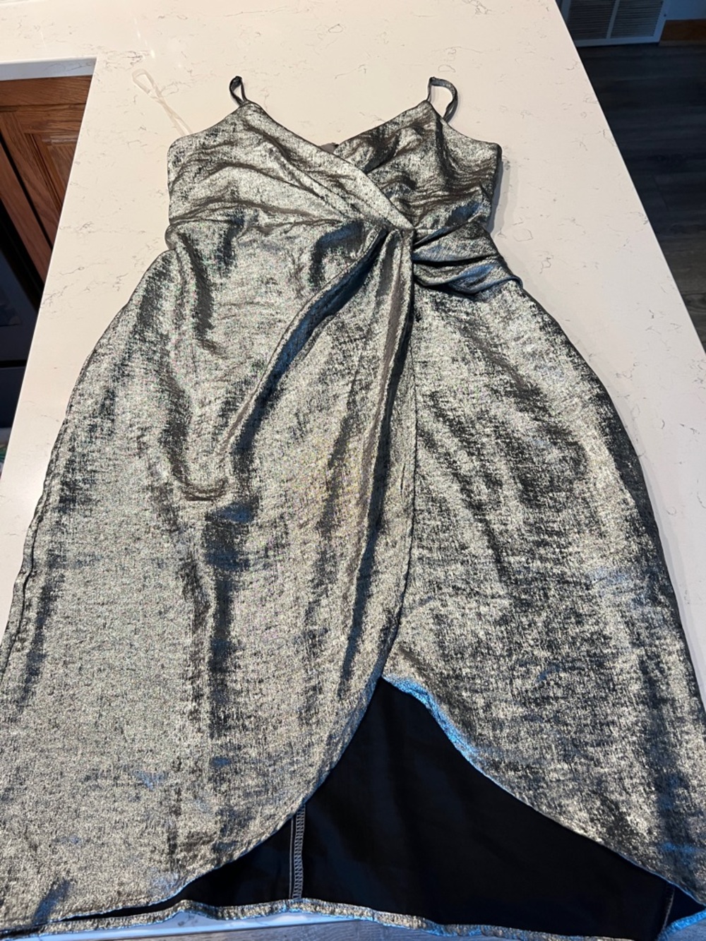 Worthington Silver Metallic Midi Dress